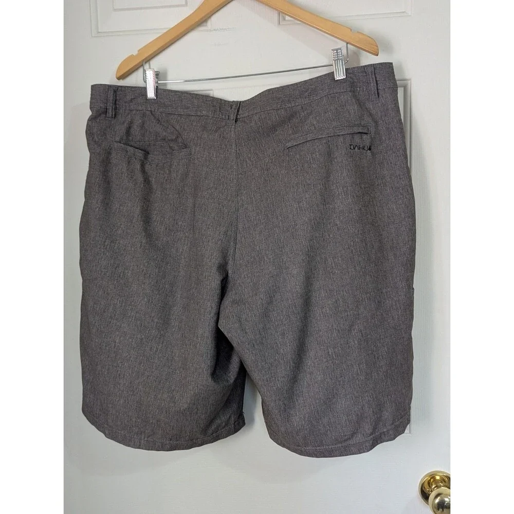 Da Hui Chino Board Shorts Mens 40 Heather Gray Surf Swim Trunks Stretch Logo